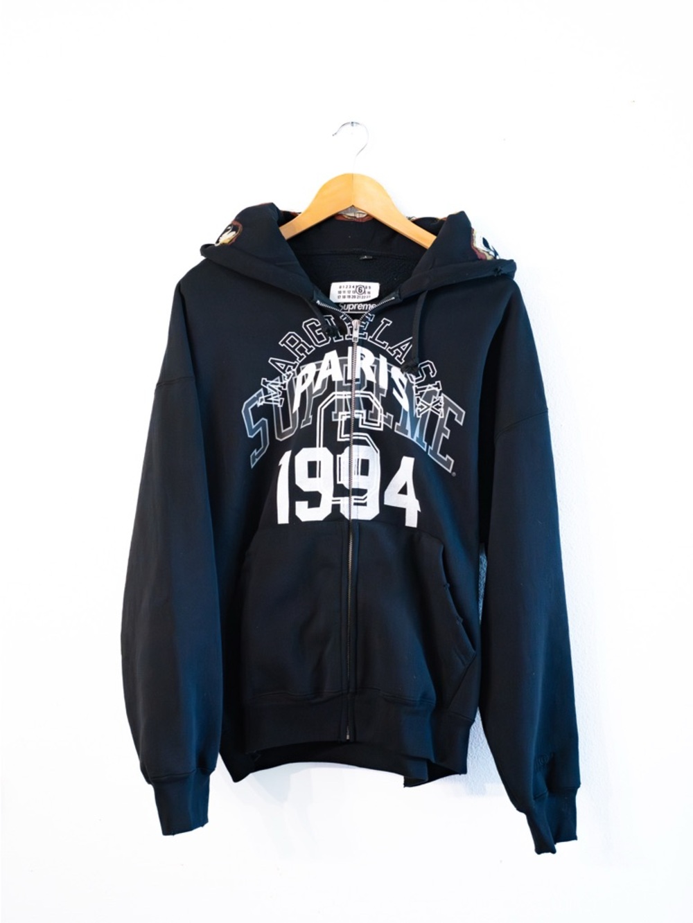 Supreme x MM6 Maison Margiela Zip Up Hooded Sweatshirt 'Black'